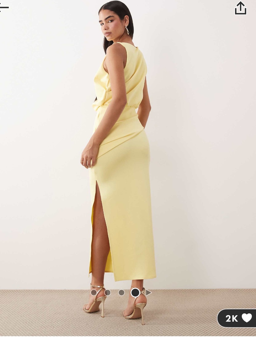 Elegant Lemon Yellow Dress - Picture 2 of 3